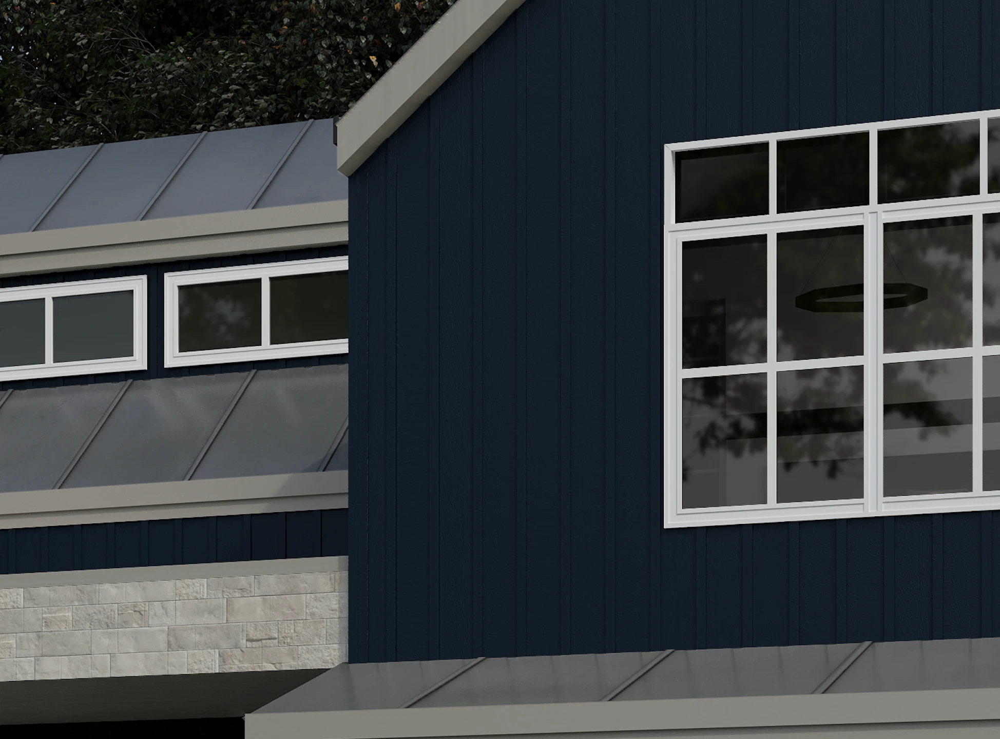 Maibec CanExel Board & Batten Midnight Blue Board & Batten visualization by Maibec
